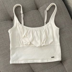 Hollister white crop top NWOT